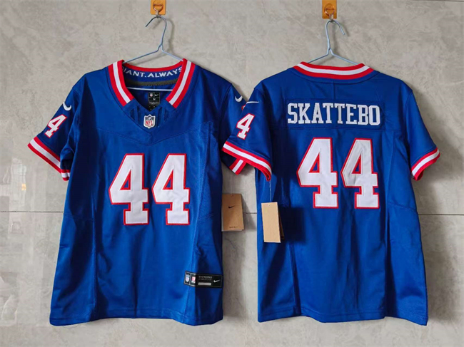 Women's New York Giants #44 Cam Skattebo Blue F.U.S.E. Throwback Stitched Jersey(Run Small)
